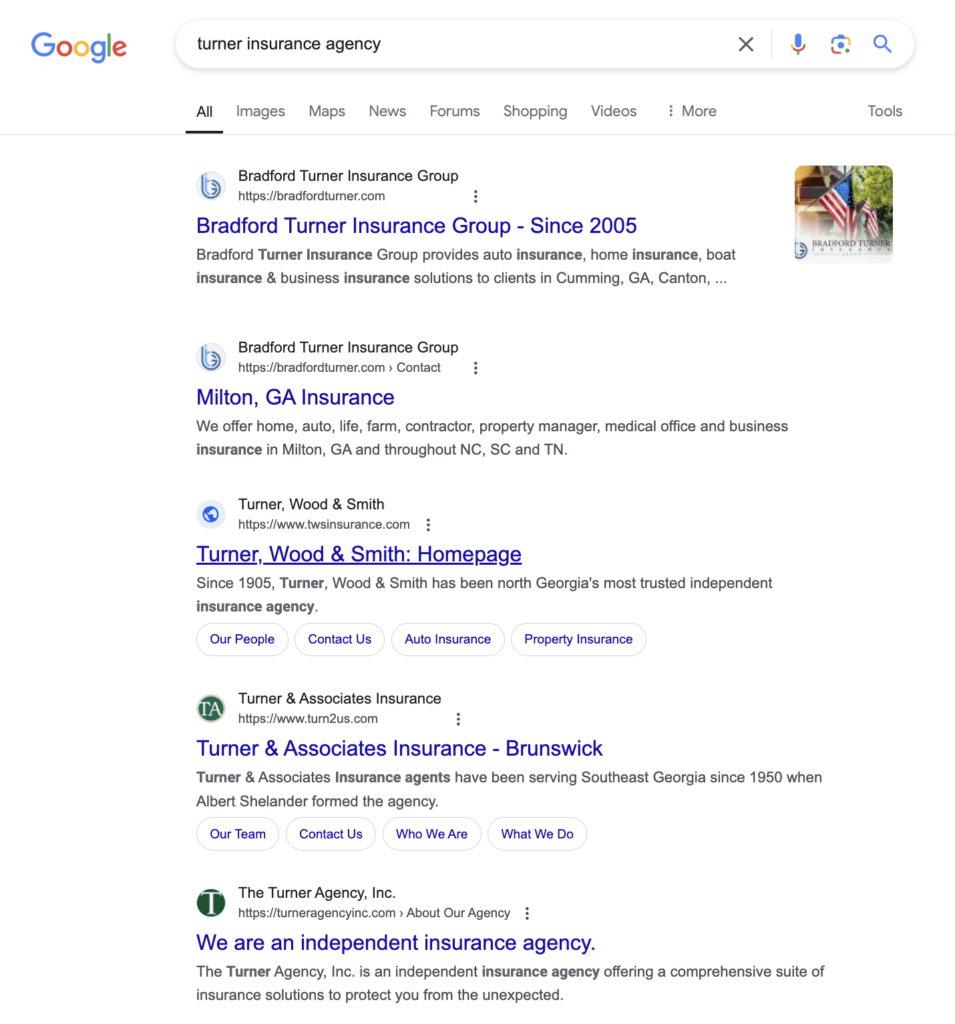 branded search results